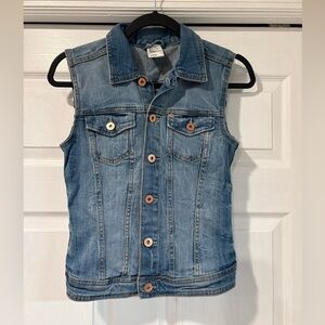 H&M Blue Denim Fitted Vest